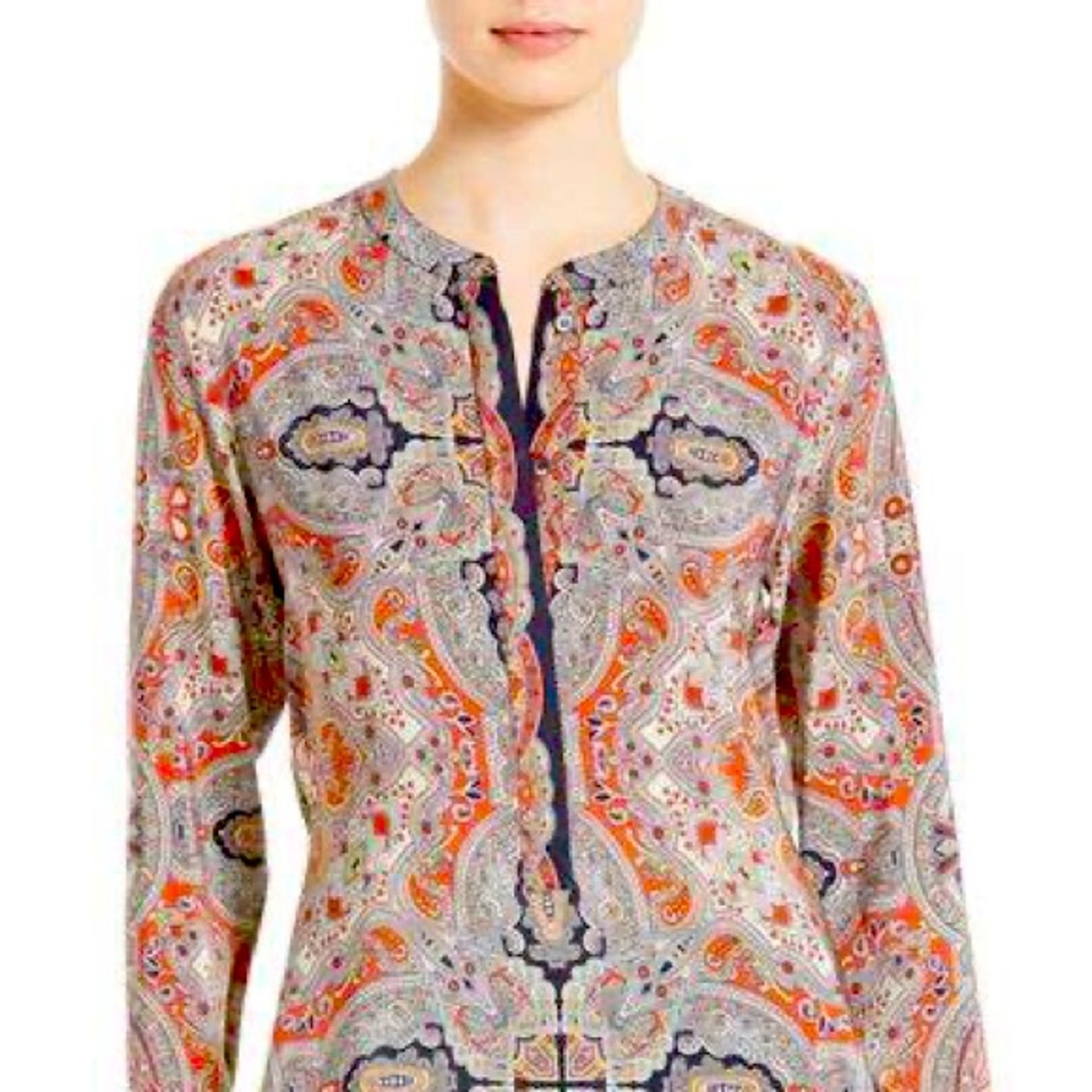 Theory silk print tunic